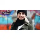 Czarny komplet damski Molti Melinea - czapka i szal z welny merino