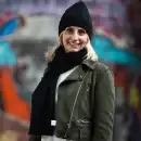 Czarny komplet damski Molti Melinea - czapka i szal z welny merino