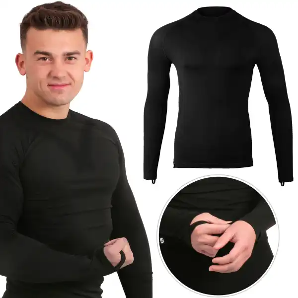 Bluzka termoaktywna meska MOLTI BL101 czarna 3XL - Bezszwowa