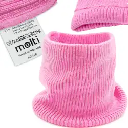 Różowy komin damski MOLTI z wełny merino – Ciepły i stylowy