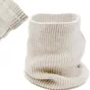 Beżowy komin damski z wełny merino MOLTI KD100 – Ciepły i elegancki
