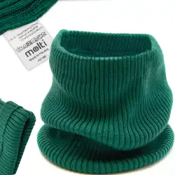 Ciemnozielony komin damski z wełny merino MOLTI KD100 | Elegancja