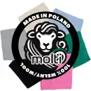 Damski komplet z wełny merino MOLTI - czapka i komin ciemnozielony