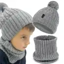 Zimowy komplet dziecięcy czapka i komin MOLTI szary 48-50 cm