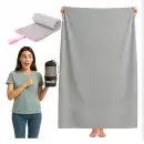 Szybkoschnący Ręcznik MOLTI Szaro-Różowy 200x180cm | Mikrofibra