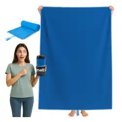 Recznik szybkoschnacy MOLTI 200x180 cm niebieski - kompaktowy i lekki