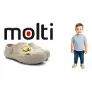 Beżowe kroksy dziecięce MOLTI LE088 - lekkie i wodoodporne klapki
