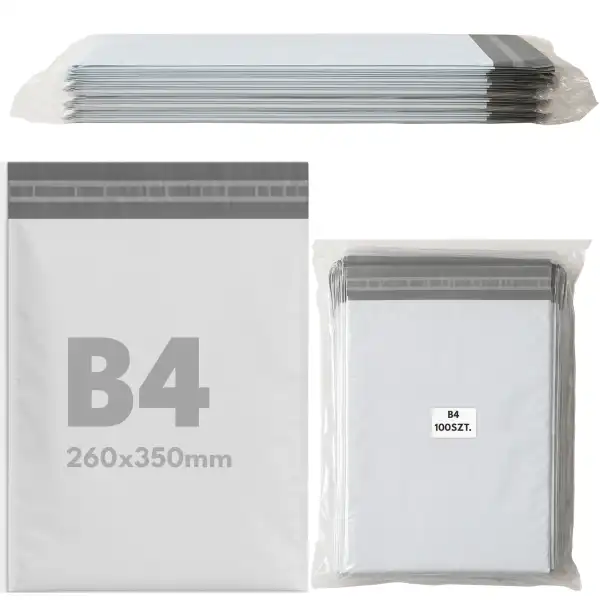 Foliopaki kurierskie MOLTI B4 260x350mm - 100 sztuk | Wytrzymałe