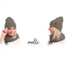 Komplet damski z wełny merino Molti Melinea Mocca - 100% Wełny
