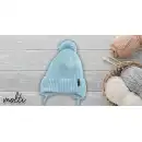 Niebieska czapka zimowa dziecięca MOLTI z wełny merino 46-48 cm