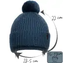Granatowa czapka z wełny merino dla dziecka Molti 46-48 - Ciepła