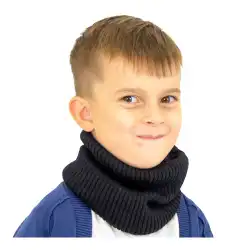Komin dziecięcy MOLTI KDC102 czarny | 100% Wełna Merino | Sklep