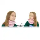 Różowy komin dziecięcy z wełny merino MOLTI - Ciepły i miękki
