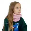 Różowy komin dziecięcy z wełny merino MOLTI - Ciepły i miękki