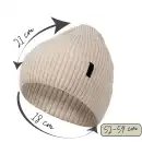 Beżowa czapka dziecięca MOLTI 100% wełna merino - rozmiar 52-54