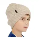 Beżowa czapka dziecięca MOLTI 100% wełna merino - rozmiar 52-54