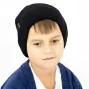 Czapka dziecięca MOLTI 100% wełny merino czarna | Rozmiar 52-54