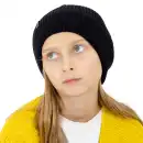Czapka dziecięca MOLTI 100% wełny merino czarna | Rozmiar 52-54