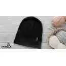 Czapka dziecięca MOLTI 100% wełna merino czarna - rozmiar 52-54