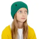 Czapka dziecięca z wełny merino MOLTI zielona 52-54 - Sklep Online