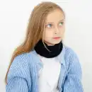 Czarny komin dziecięcy z wełny merino MOLTI KDC103 | Ciepły i miękki