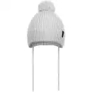 Czapka dziecięca z wełny merino MOLTI szara 46-48 z pomponem