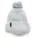Czapka dziecięca z wełny merino MOLTI szara 46-48 z pomponem