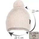 Czapka dziecięca MOLTI beżowa wełna merino z pomponem 46-48cm