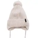 Czapka dziecięca MOLTI beżowa wełna merino z pomponem 46-48cm