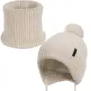 Cieply komplet dzieciecy z welny merino Molti bezowy 46-48
