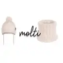 Cieply komplet dzieciecy z welny merino Molti bezowy 46-48