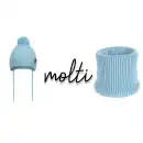 Dziecięcy komplet z wełny merino MOLTI - czapka i komin niebieski