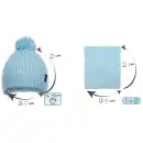 Dziecięcy komplet z wełny merino MOLTI - czapka i komin niebieski