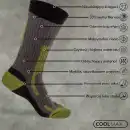 Skarpety trekkingowe MOLTI z wełną Merino i Coolmax - khaki 39-42