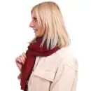 Bordowy szalik damski z wełny merino MOLTI - Ciepły i elegancki