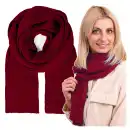 Bordowy szalik damski z wełny merino MOLTI - Ciepły i elegancki
