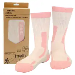 Skarpety trekingowe Molti ST001 różowe z wełną Merino i Coolmax