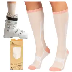 Rozowe skarpety narciarskie MOLTI SNR001 z welna Merino i Coolmax
