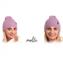 Czapka Damska z Wełny Merino Molti Ciemny Róż - Ciepła i Miękka