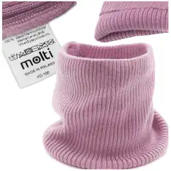 Ciemnoróżowy komin damski z wełny merino MOLTI KD100 - Komfort i styl