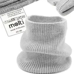 Męski komin z wełny merino MOLTI K100 jasnoszary | Ciepły i stylowy