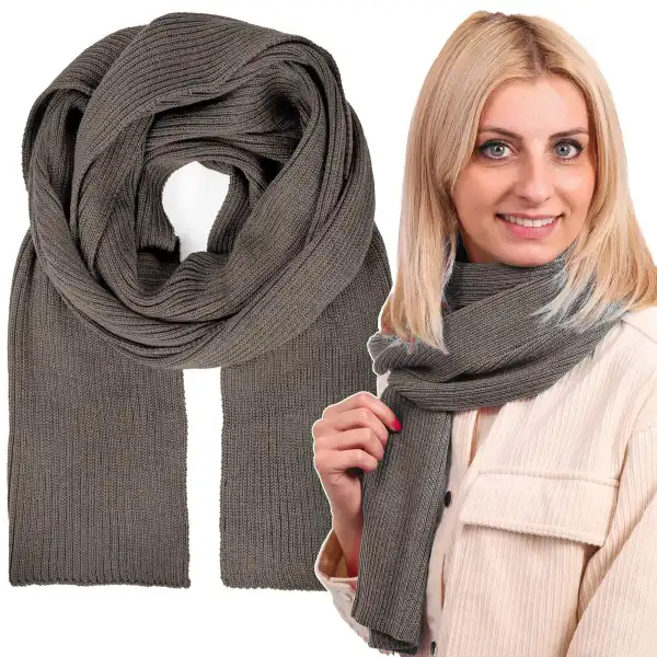 Szalik damski wełna merino MOLTI SZD102 Mocca | Ciepły i miękki