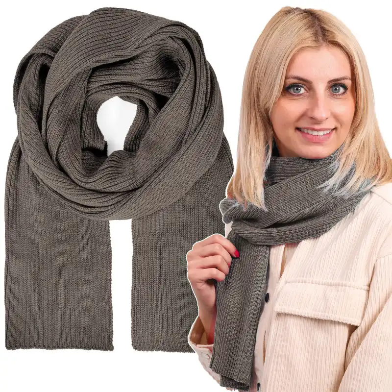Szalik damski wełna merino MOLTI SZD102 Mocca | Ciepły i miękki