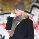 Damski komplet z wełny merino MOLTI - Czapka i szalik Mocca