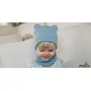 Czapka dziecięca z uszkami Molti Nomi - 100% wełna merino 42-44
