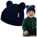 Czapka dziecięca Molti Nomi 42-44 z uszkami - 100% Wełna Merino