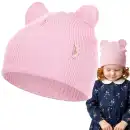 Czapka dziecięca MOLTI NOMI 46-48 z wełny merino - Jasny Róż