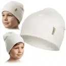 Czapka dziecięca MOLTI LINO 52-54 kremowa - bawełniana na wiosnę