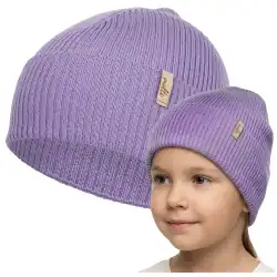 Czapka dziecięca MOLTI LUMI 50-52 jasny fiolet | Wełna merino