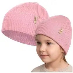 Czapka dziecięca MOLTI 100% Wełna Merino Jasny Róż 50-52cm